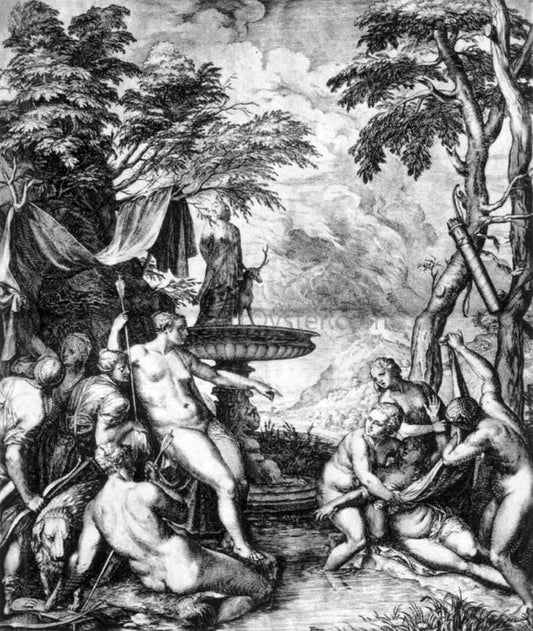  Cornelis Cort Diana and Callisto - Hand Painted Oil Painting