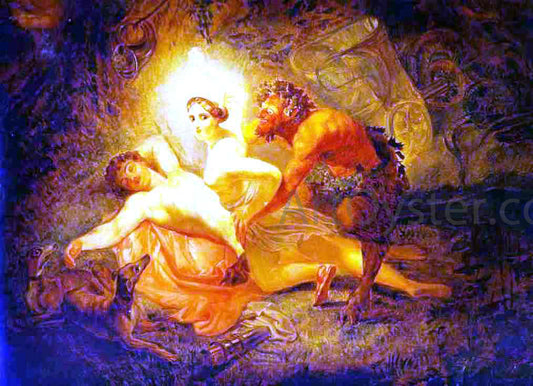 Karl Pavlovich Brulloff Diana, Endymion, and Satyr - Hand Painted Oil Painting