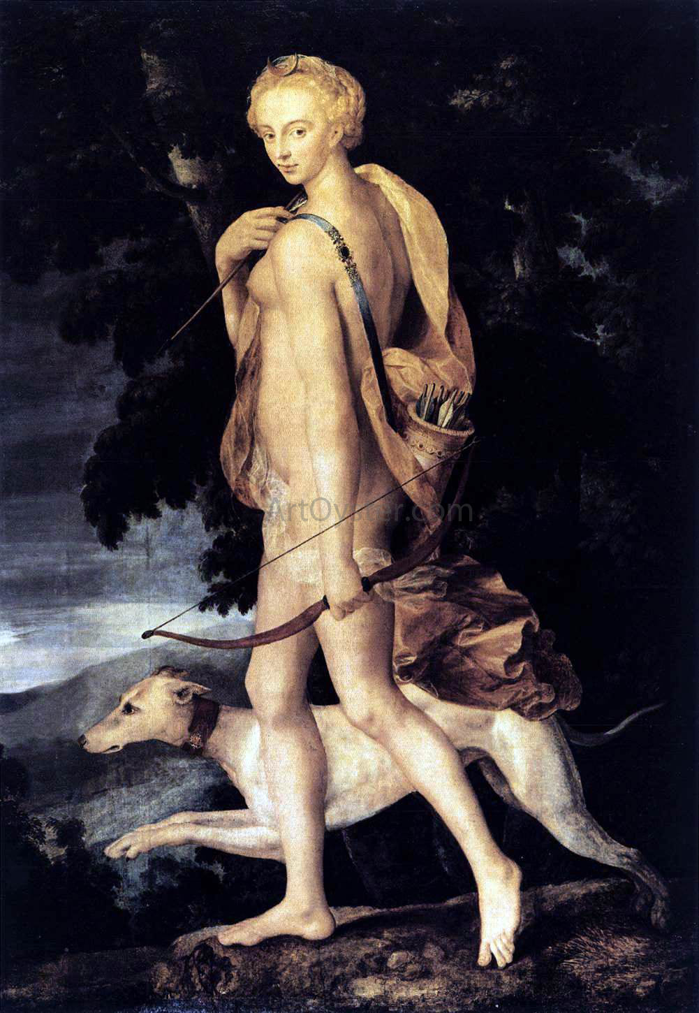  Masters of the Fontainebleau School Diana Huntress - Hand Painted Oil Painting