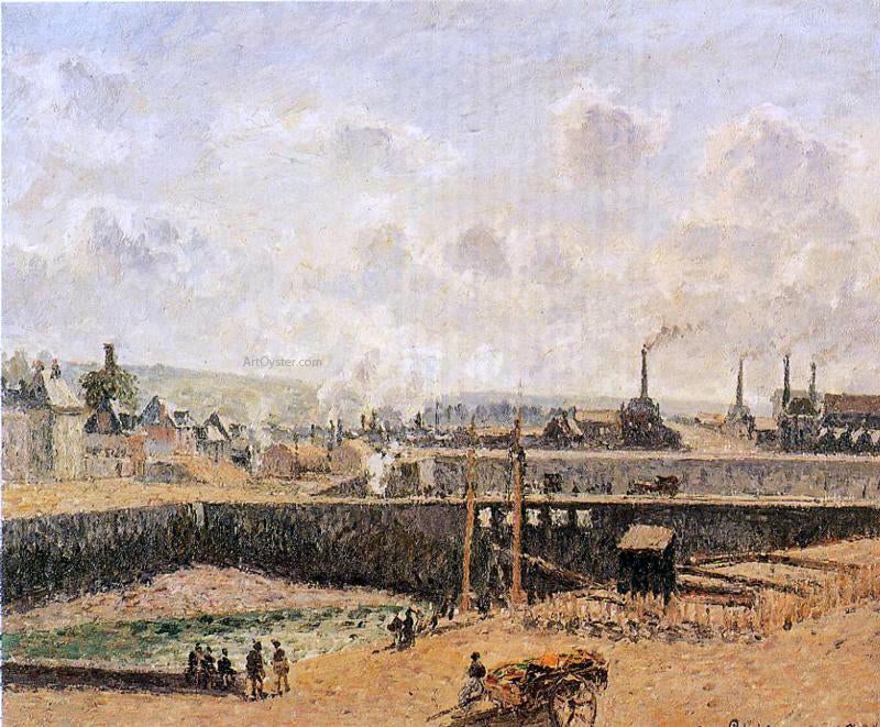  Camille Pissarro Dieppe, Dunquesne Basin, Low Tide, Sun, Morning - Hand Painted Oil Painting