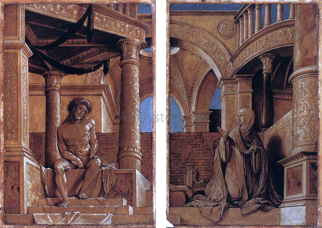  The Younger Hans Holbein Diptych with Christ and the Mater Dolorosa - Hand Painted Oil Painting