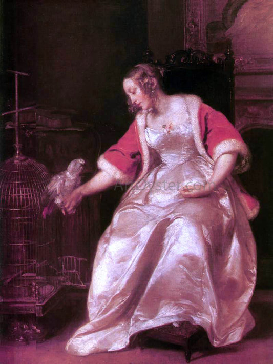 Karoly Brocky Does He Love Me? - Hand Painted Oil Painting