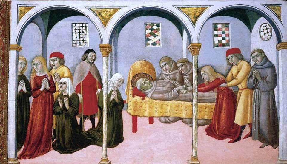  Sano Di Pietro Donna Perna Being Cured on Approaching St Bernardino's Body - Hand Painted Oil Painting