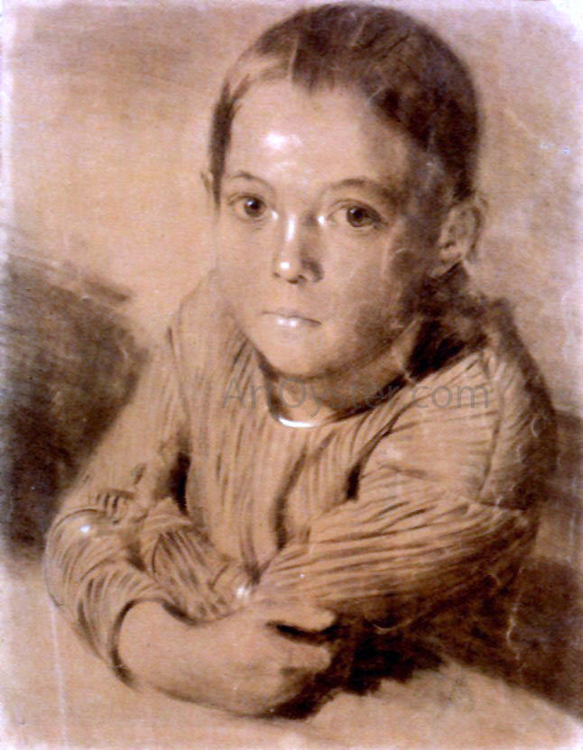  Adolph Von Menzel Drawing of a Boy - Hand Painted Oil Painting