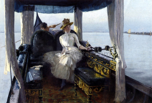  Ralph Wormsley Curtis Drifting on the Lagoon (also known as View at Venice) - Hand Painted Oil Painting