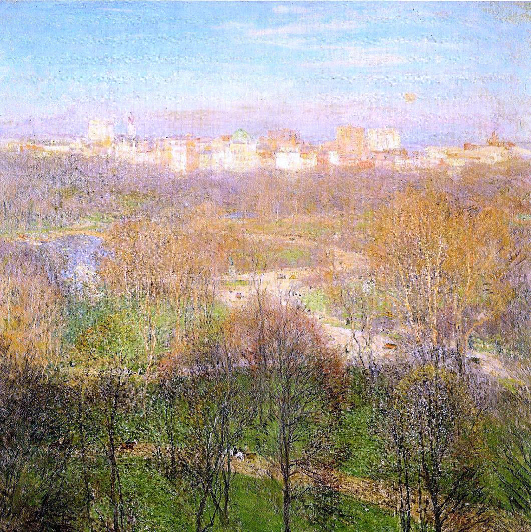  Willard Leroy Metcalf Early Spring Afternoon, Central park - Hand Painted Oil Painting