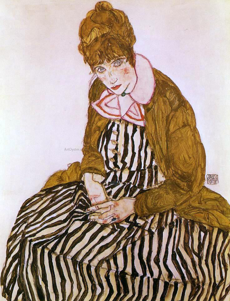  Egon Schiele Edith Schiele, Seated - Hand Painted Oil Painting