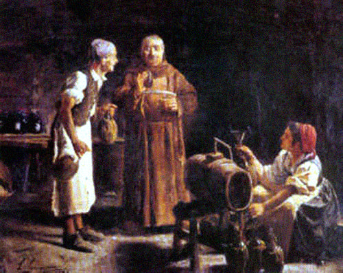  Lorenzo Casanova El fraile y el bodeguero - Hand Painted Oil Painting