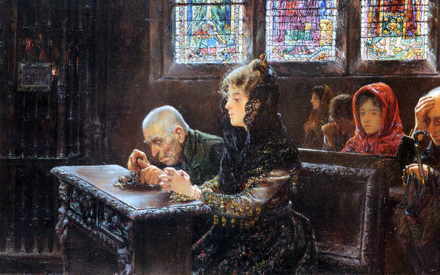  Jose Gallegos Y Arnosa El Rosario - Hand Painted Oil Painting