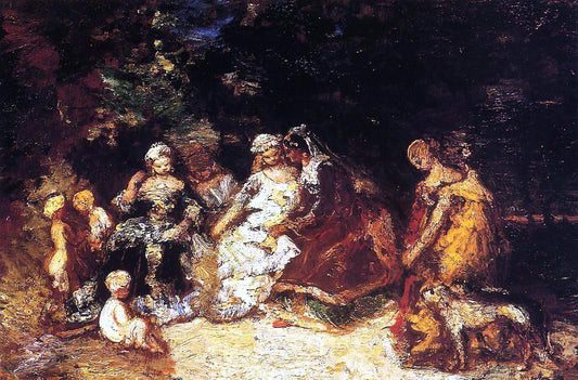  Adolphe-Joseph-Thomas Monticelli Elegant Women and Cupids - Hand Painted Oil Painting