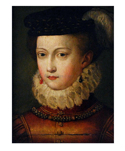  Jean Clouet Elisabeth of Austria in hunting costume - Hand Painted Oil Painting