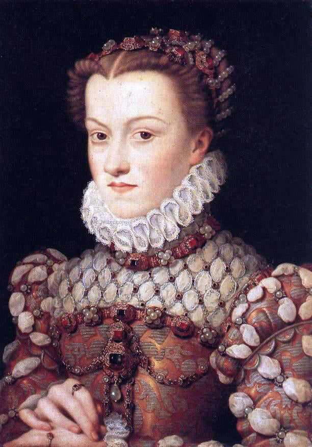  Francois Clouet Elisabeth of Austria, Queen of France - Hand Painted Oil Painting