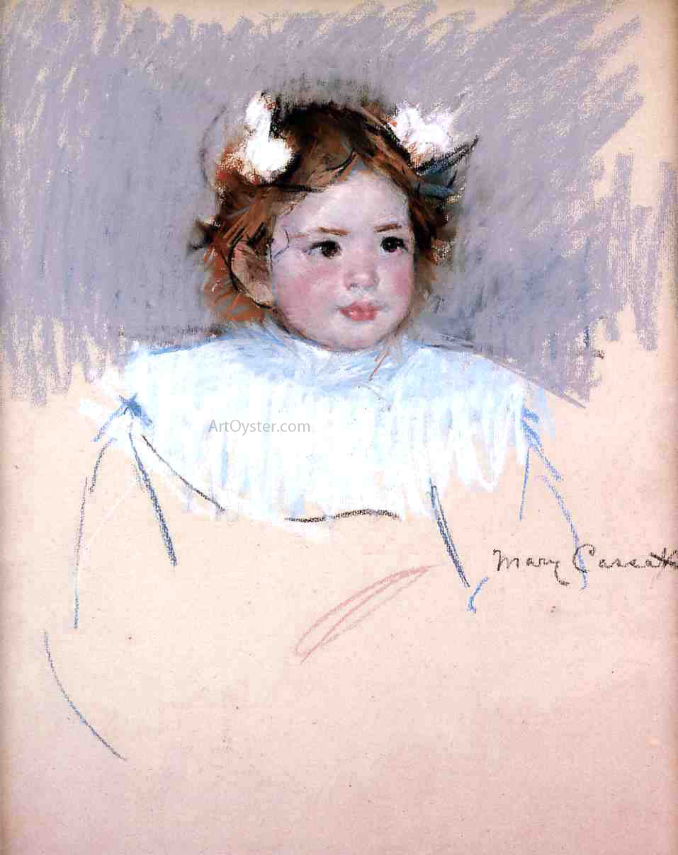  Mary Cassatt Ellen with Bows in Her Hair, Looking Right - Hand Painted Oil Painting