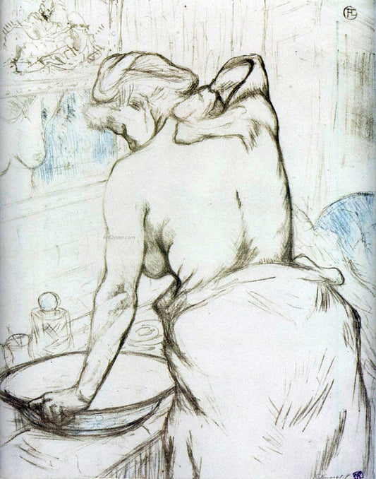  Henri De Toulouse-Lautrec Elles: Woman at Her Toilette, Washing Herself - Hand Painted Oil Painting