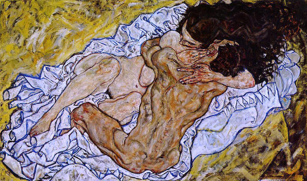  Egon Schiele Embrace (also known as Lovers II) - Hand Painted Oil Painting