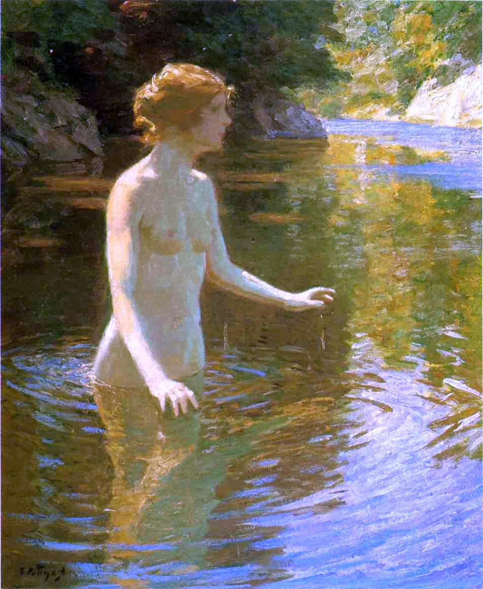  Edward Potthast An Enchanted Pool - Hand Painted Oil Painting