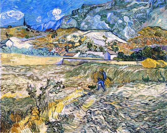  Vincent Van Gogh Enclosed Field with Peasant (also known as Landscape at Saint-Remy) - Hand Painted Oil Painting
