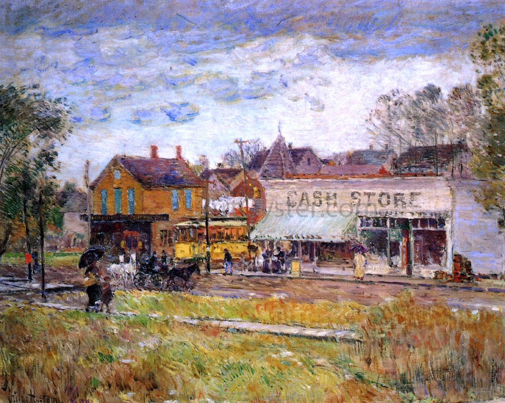 Frederick Childe Hassam End of the Trolley Line, Oak Park, Illinois - Hand Painted Oil Painting