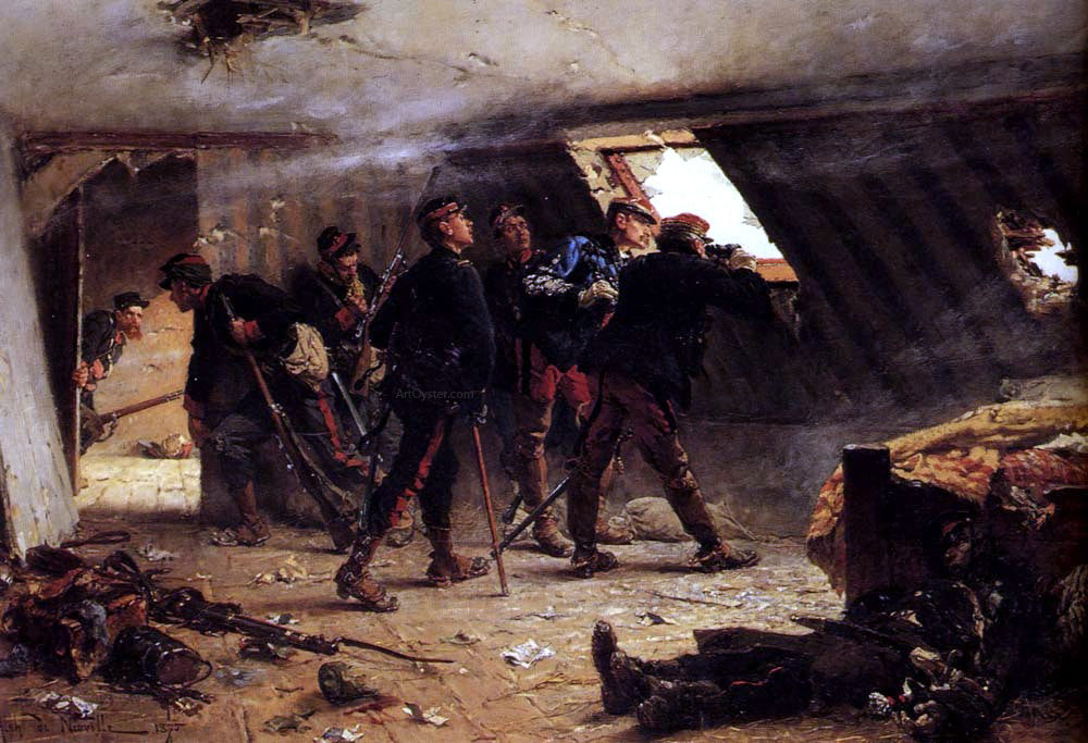  Alphonse De Neuville Episode From The Franco-Prussian War - Hand Painted Oil Painting