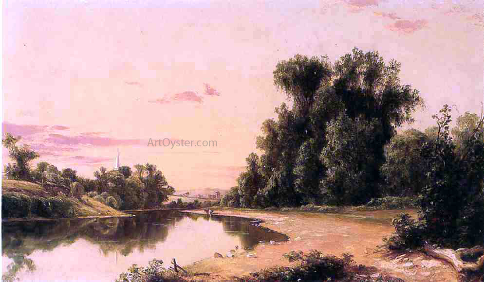  David Johnson Esopus River Landscape, Hurley, New York - Hand Painted Oil Painting