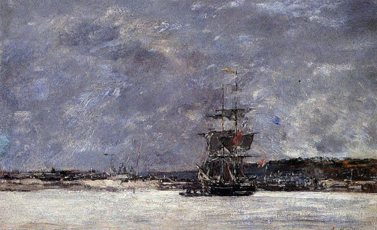  Eugene-Louis Boudin Estuary near Camaret - Hand Painted Oil Painting