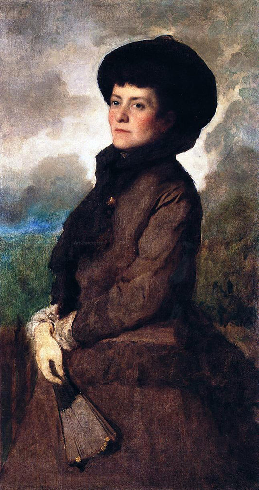  Eastman Johnson Ethel Eastman Johnson Conkling with Fan - Hand Painted Oil Painting
