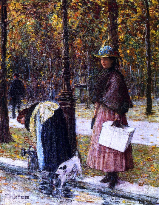  Frederick Childe Hassam Evening, Champs-Elysees (also known as Pres du Louvre) - Hand Painted Oil Painting