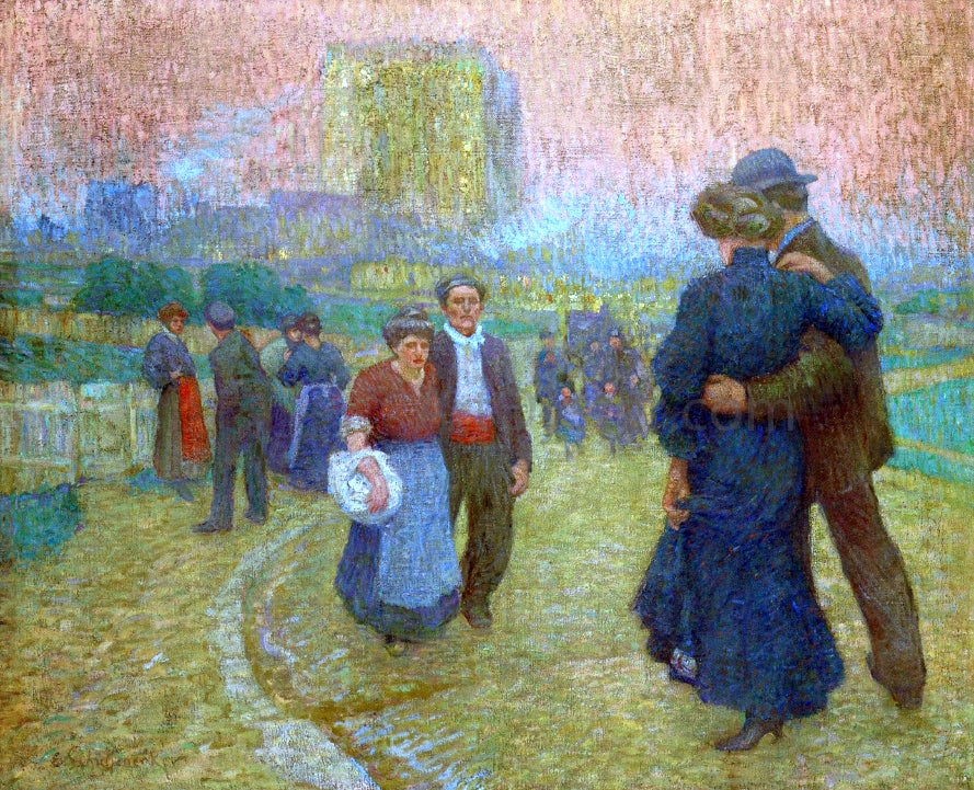  Claude-Emil Schuffenecker Evening Walk, Two Worlds - Hand Painted Oil Painting