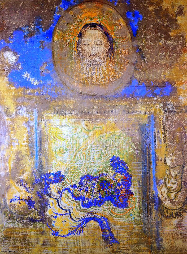  Odilon Redon Evocation (also known as Head of Christ or Inspiration from a Mosaic in Revenna) - Hand Painted Oil Painting