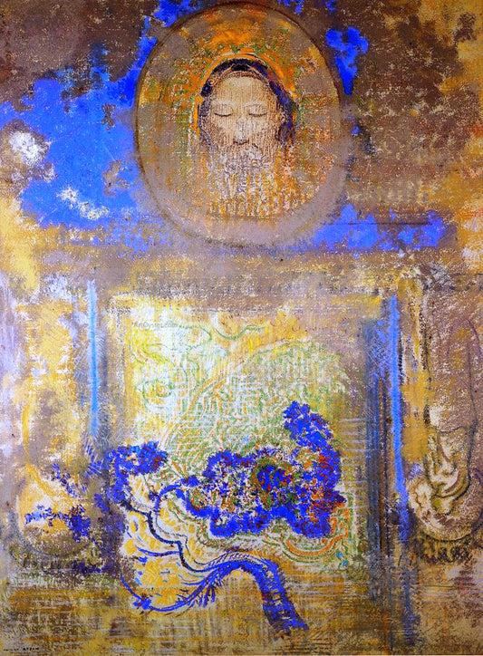  Odilon Redon Evocation (also known as Head of Christ or Inspiration from a Mosaic in Revenna) - Hand Painted Oil Painting