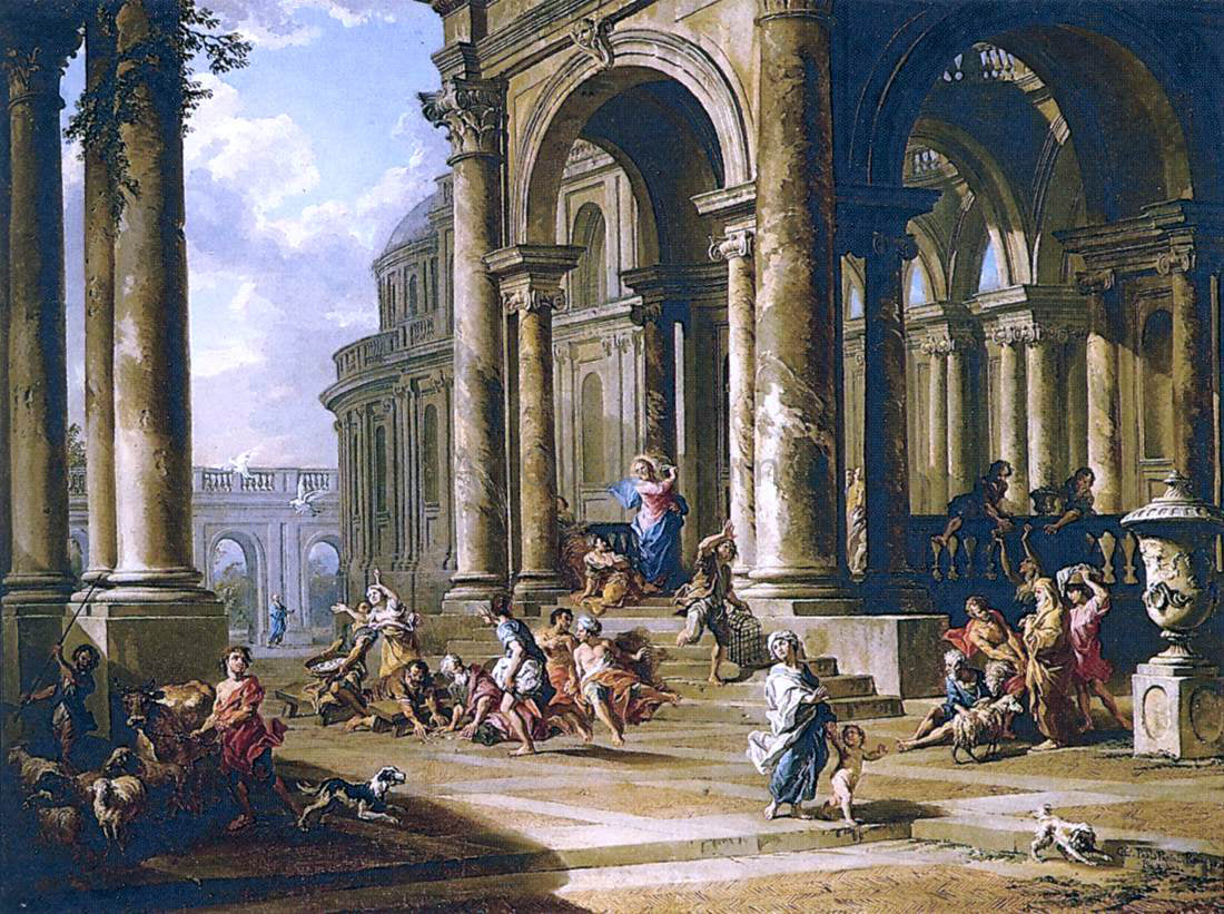  Giovanni Paolo Pannini Expulsion of the Moneychangers from the Temple - Hand Painted Oil Painting