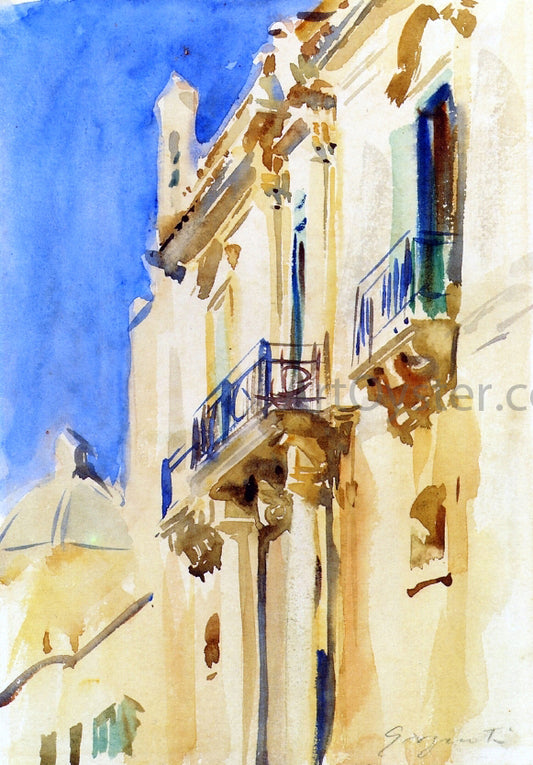  John Singer Sargent Facade of a Palazzo, Girgente, Sicily - Hand Painted Oil Painting