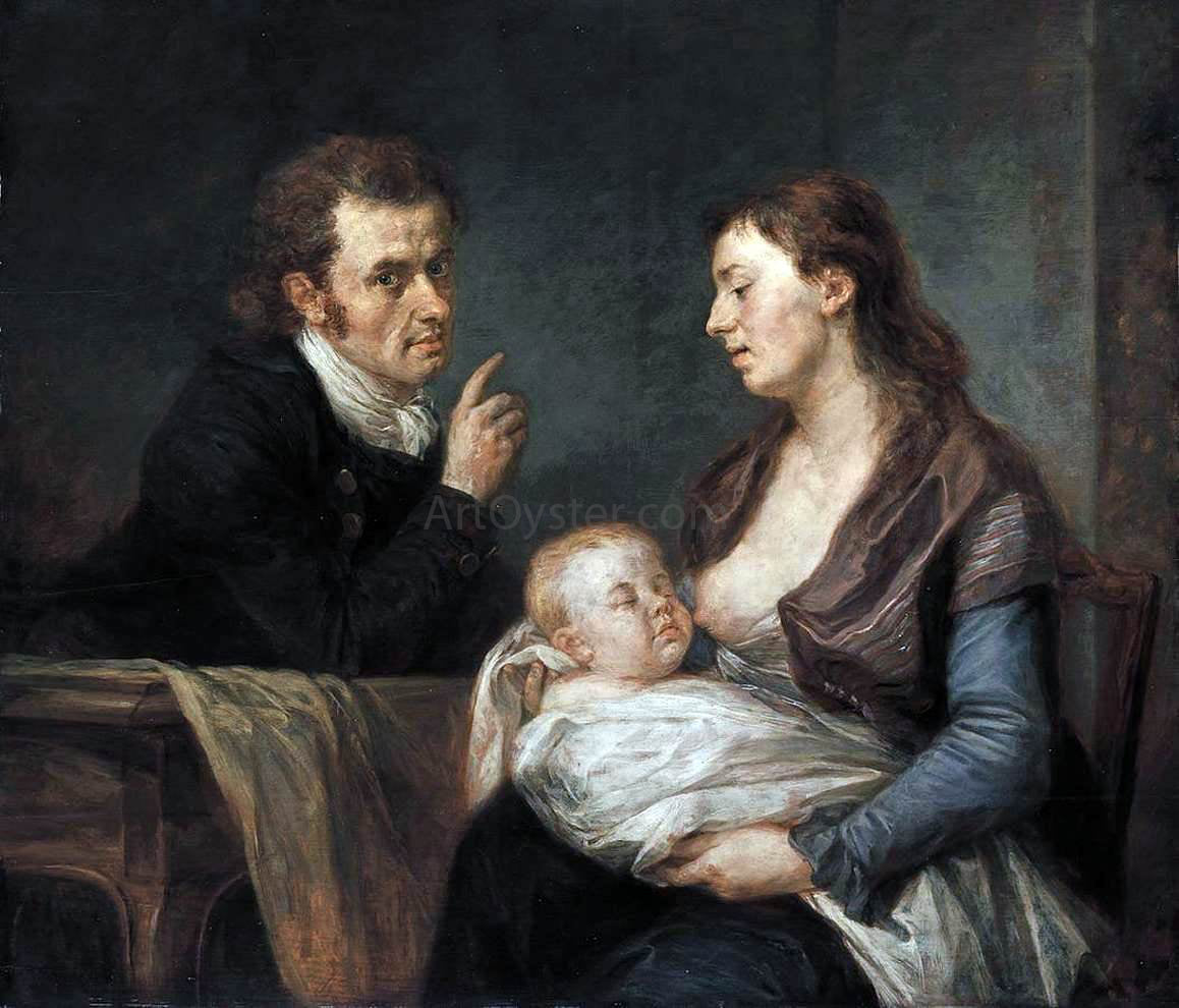  Johann Georg Edlinger Family Portrait - Hand Painted Oil Painting