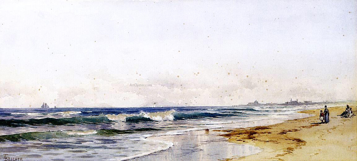  Alfred Thompson Bricher Far Rockaway Beach - Hand Painted Oil Painting