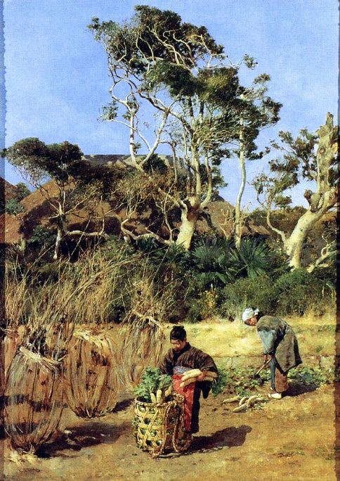  Charles Dater Weldon Farm Yard, Japan - Hand Painted Oil Painting