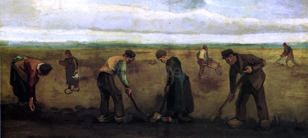  Vincent Van Gogh Farmers Planting Potatoes - Hand Painted Oil Painting