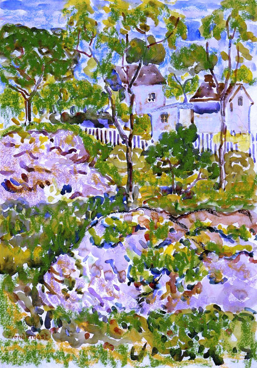  Maurice Prendergast A Farmhouse in New England - Hand Painted Oil Painting
