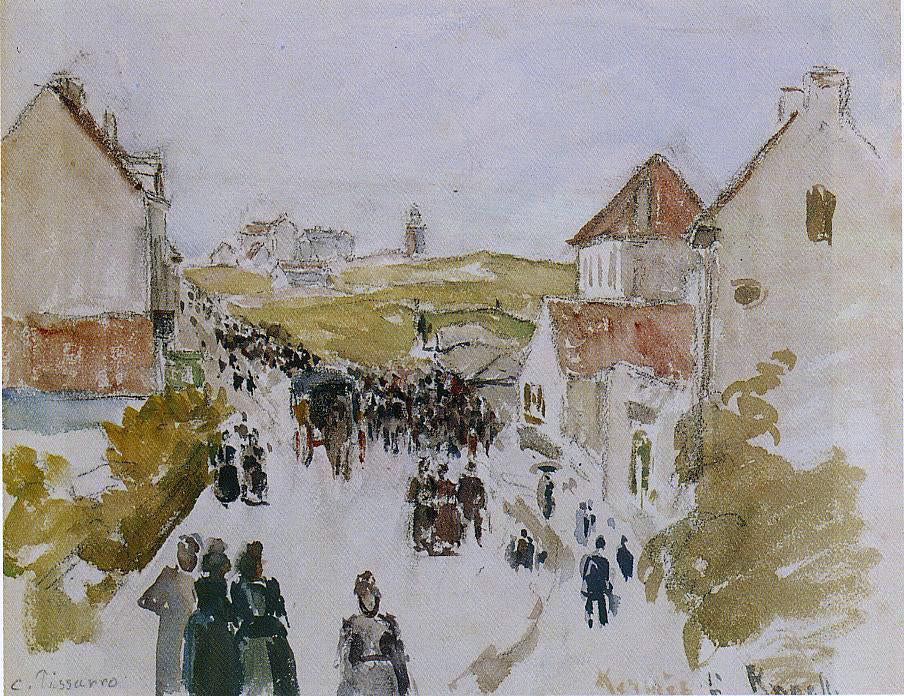  Camille Pissarro Feast Day in Knokke - Hand Painted Oil Painting
