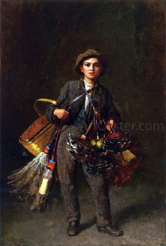  Eastman Johnson Feather Duster Boy - Hand Painted Oil Painting