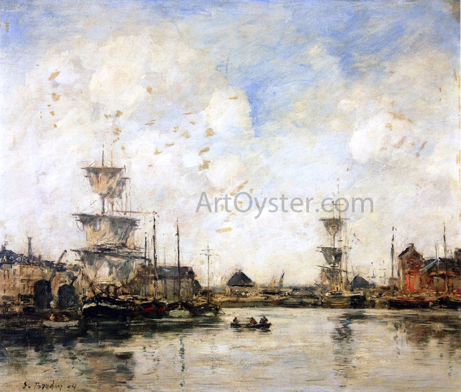  Eugene-Louis Boudin Fecamp, the Harbor - Hand Painted Oil Painting
