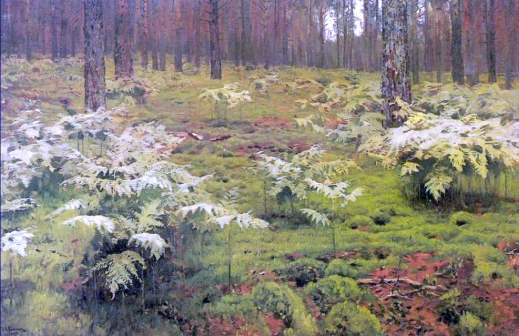  Isaac Ilich Levitan Ferns in a Forest - Hand Painted Oil Painting
