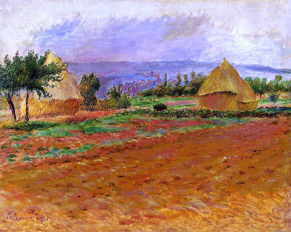  Pierre Auguste Renoir Field and Haystacks - Hand Painted Oil Painting