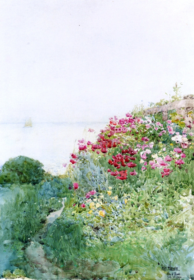  Frederick Childe Hassam Field of Poppies, Isles of Shaos, Appledore - Hand Painted Oil Painting