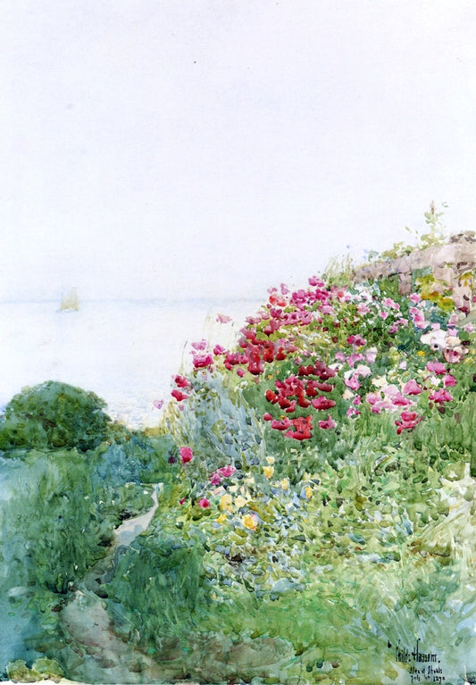  Frederick Childe Hassam Field of Poppies, Isles of Shaos, Appledore - Hand Painted Oil Painting