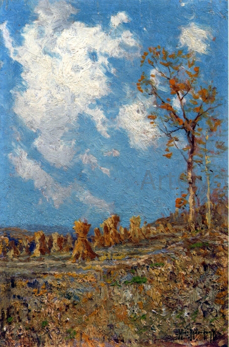  Julian Onderdonk Field with Corn Shocks - Hand Painted Oil Painting