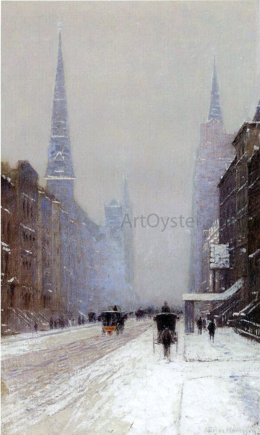  Lowell Birge Harrison Fifth Avenue in Winter - Hand Painted Oil Painting