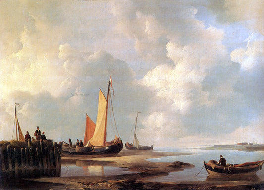  Jan Christianus Schotel Figures At The Shore - Hand Painted Oil Painting
