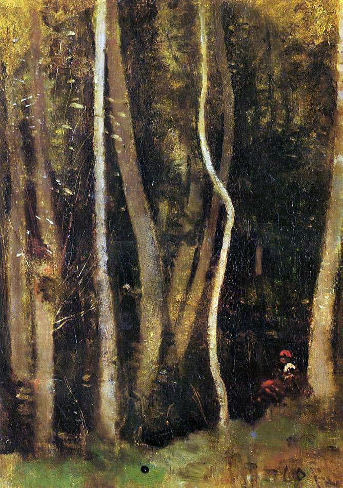  Jean-Baptiste-Camille Corot Figures in a Forest - Hand Painted Oil Painting