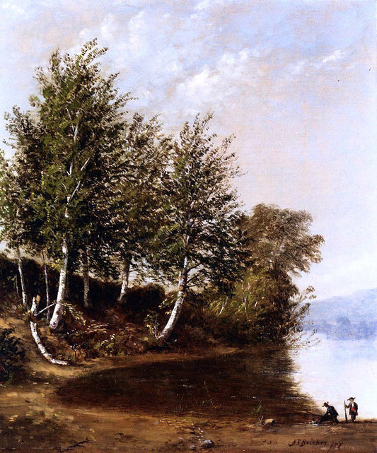  Alfred Thompson Bricher Figures in a Landscape - Hand Painted Oil Painting