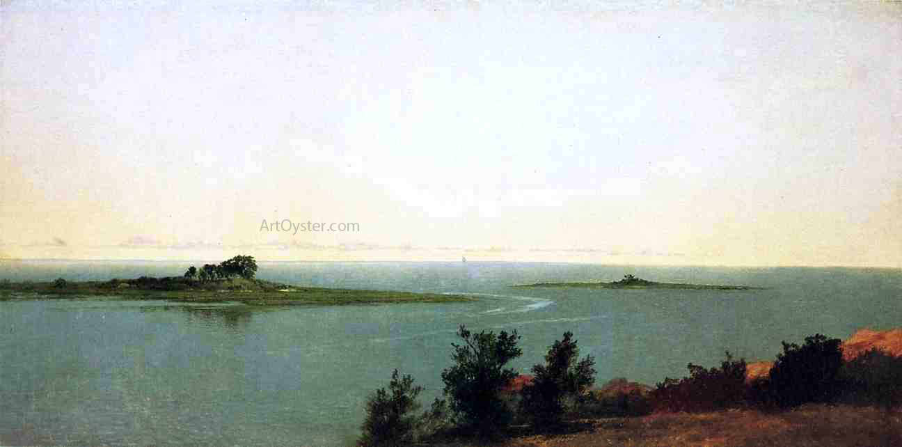 John Frederick Kensett Fish Island from Kensetts Studio on Contentment Island - Hand Painted Oil Painting